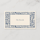 Delfts stijl bloemendetails informatiekaartje (Voorkant)