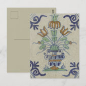 Delfts Tegel Antiek Keramische Bloempot Briefkaart (Voorkant / Achterkant)