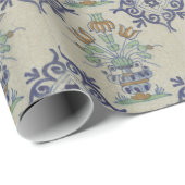 Delfts Tegel Antiek Keramische Bloempot Cadeaupapier (Rol Hoek)