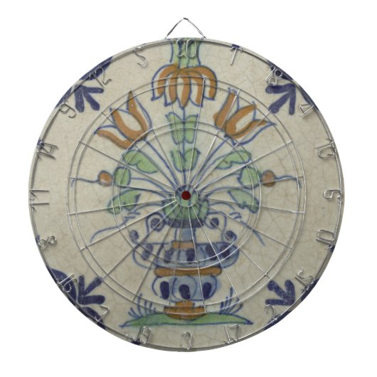 Delfts Tegel Antiek Keramische Bloempot Dartbord (Voorkant)