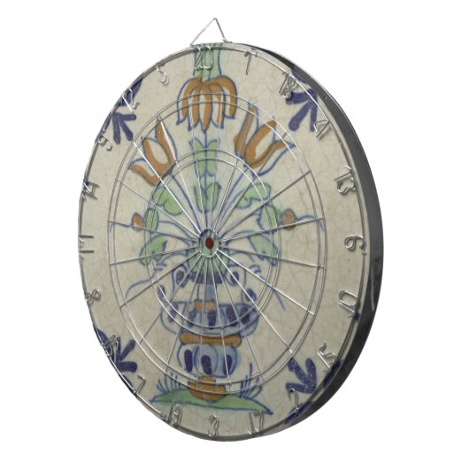 Delfts Tegel Antiek Keramische Bloempot Dartbord (Voorkant Rechts)