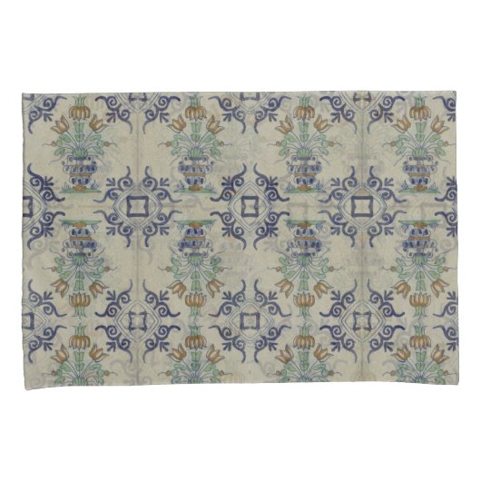 Delfts Tegel Antiek Keramische Bloempot Kussensloop (Voorkant-Rechts)