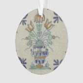 Delfts Tegel Antiek Keramische Bloempot Ornament (voorkant)