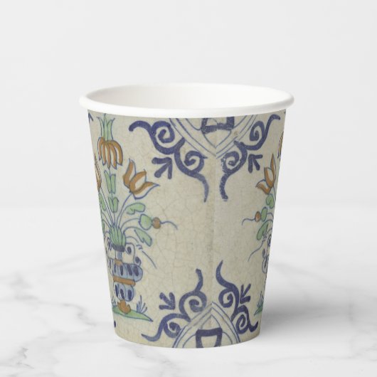 Delfts Tegel Antiek Keramische Bloempot Papieren Bekers (Voorkant)