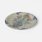 Delfts Tegel Antiek Keramische Bloempot Papieren Bordje (Gekanteld)