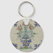 Delfts Tegel Antiek Keramische Bloempot Sleutelhanger (Achterkant)