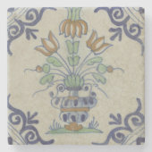 Delfts Tegel Antiek Keramische Bloempot Stenen Onderzetter (Voorkant)