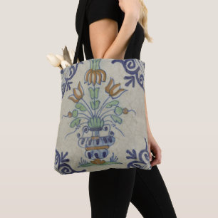 Delfts Tegel Antiek Keramische Bloempot Tote Bag