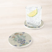 Delfts Tegel Antiek Keramische Bloempot Zandsteen Onderzetter (Zijkant)