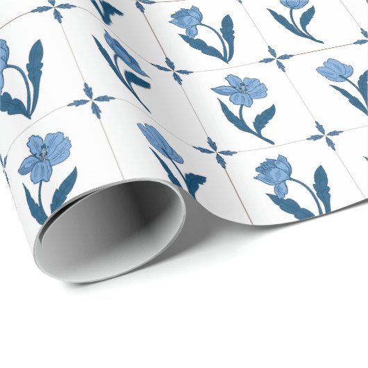 Delfts Tegel patroon Cadeaupapier (Rol Hoek)