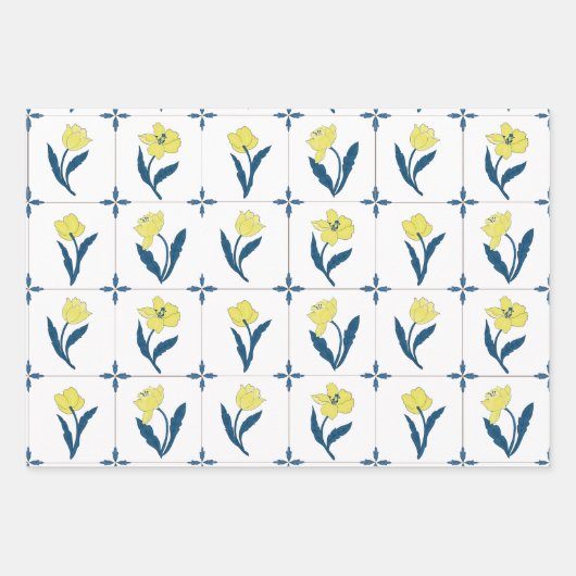 Delfts Tegel patroon Inpakpapier Vel (Voorkant 2)