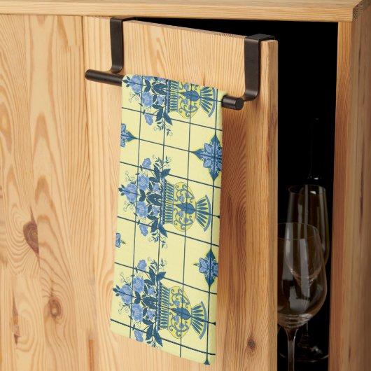 Delfts Tegel patroon Theedoek (Derde Gevouwen)