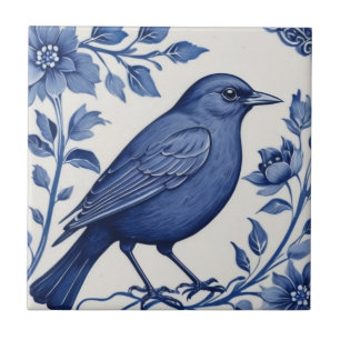 Delfts Vogel Traditioneel Klassiek Blauw en Wit Tegeltje
