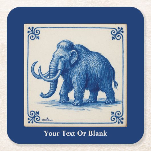Delfts wollige mammoet kartonnen onderzetters (Voorkant)