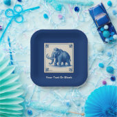 Delfts wollige mammoet papieren bordje (Feest)