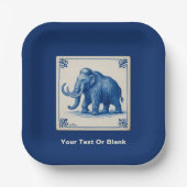 Delfts wollige mammoet papieren bordje (Voorkant)