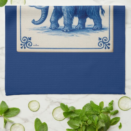 Delfts wollige mammoet theedoek (Gevouwen)