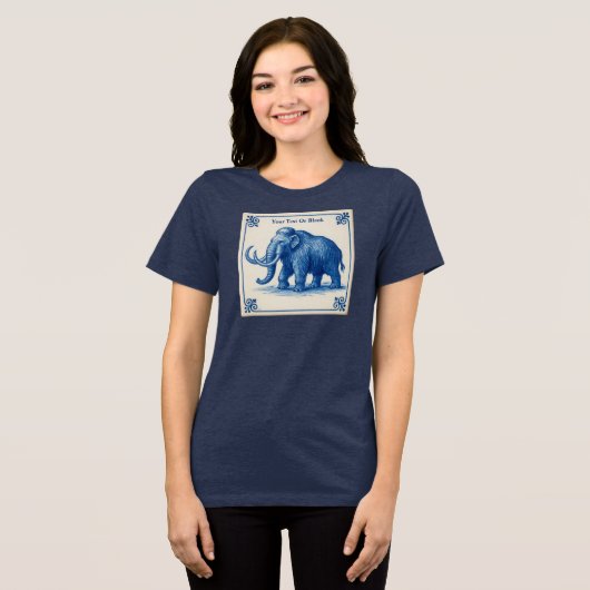 Delfts wollige mammoet Tri-Blend shirt (Voorkant volledig)