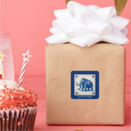 Delfts wollige mammoet vierkante sticker