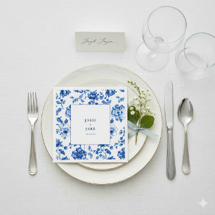 Delftsblauwe witte huwelijksservet servet