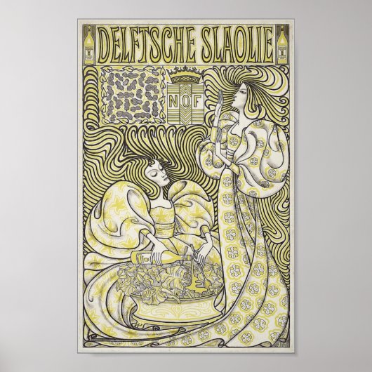 Delftsche Slaolie art nouveau Poster (Voorkant)