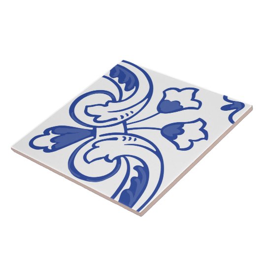 Delftse wijnbloesem tegeltje (Zijkant)