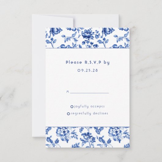  delftware Blauwe Bloemboog reactie rsvp (Voorkant)