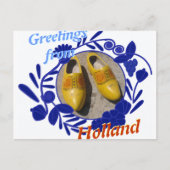 Delftware Pattern en Clogs Greetings uit Nederland Briefkaart (Voorkant)