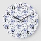 Delftware Style Pansy Grote Klok (Voorkant)