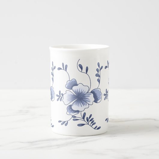 Delftware Style Pansy Porselein Kop (Voorkant)