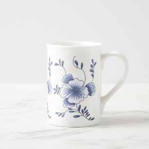 Delftware Style Pansy Porselein Kop