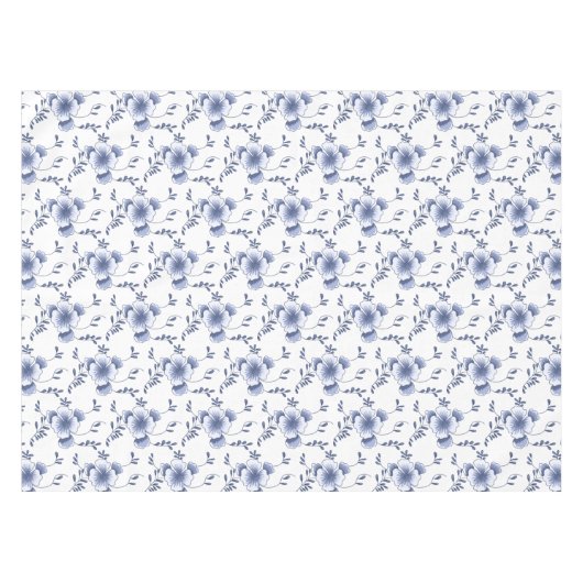 Delftware Style Pansy Tafelkleed (Voorkant (Horizontaal))