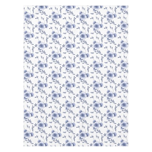 Delftware Style Pansy Tafelkleed (Voorkant)