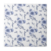 Delftware Style Pansy Tegeltje (Voorkant)