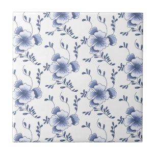 Delftware Style Pansy Tegeltje