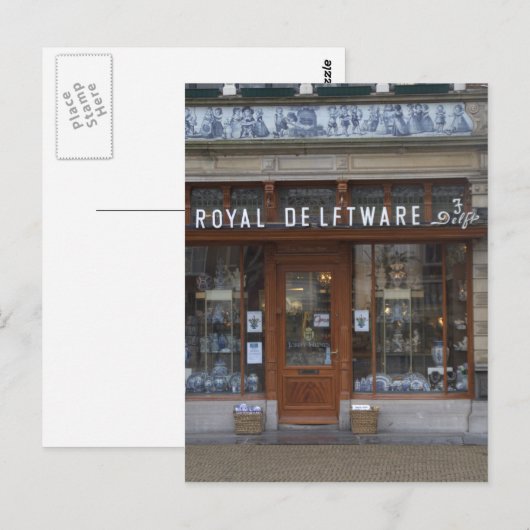 Delftware-winkel in Delft Briefkaart (Voorkant / Achterkant)