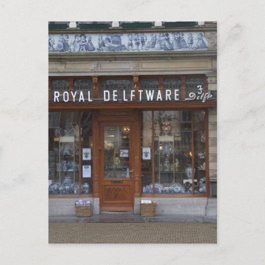 Delftware-winkel in Delft Briefkaart (Voorkant)