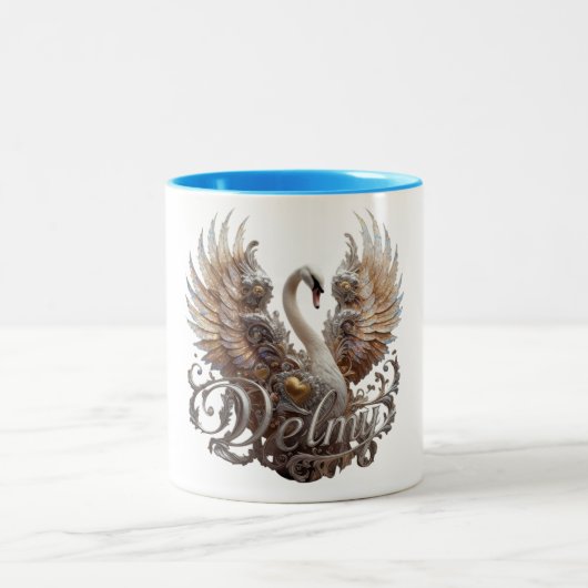 "Delfy Band Logo" Tweekleurige Koffiemok (Center)