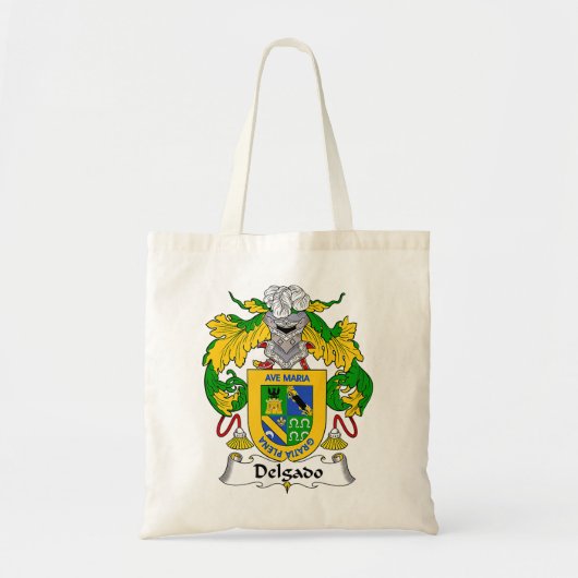 Delgado Coat of Arms Family Crest Tote Bag (Voorkant)