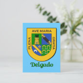 Delgado Family Heraldic Shield Briefkaart (Staand voorkant)