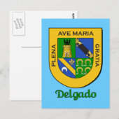 Delgado Family Heraldic Shield Briefkaart (Voorkant / Achterkant)