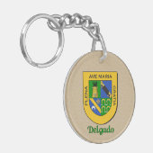 Delgado Historisch Schild met de vlag van Mexico Sleutelhanger (Voorkant Links)