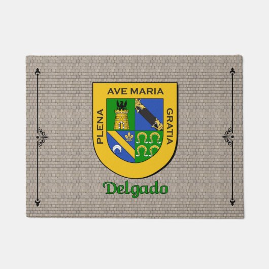 Delgado Historisch Schild op Cobblestone Deurmat (Voorkant)
