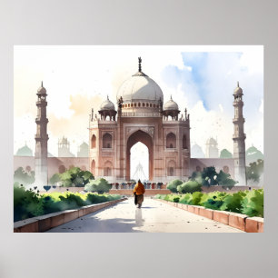 Delhi aquarel kunst poster