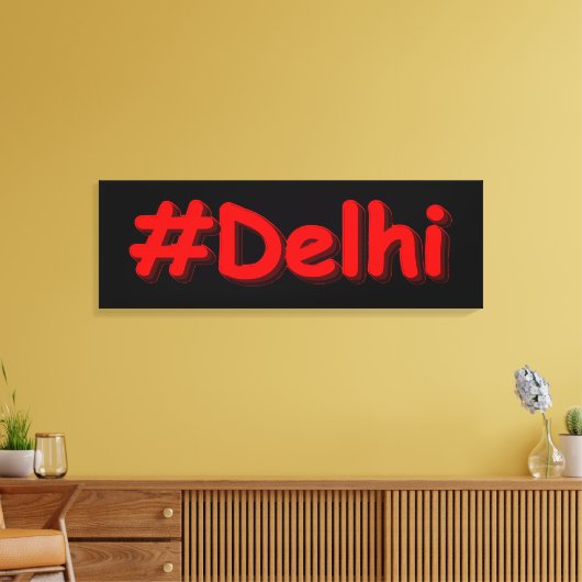 "#Delhi" Cute Design. Bestel nu Canvas Afdruk (Insitu (Woonkamer))