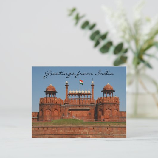 delhi fort briefkaart (Staand voorkant)