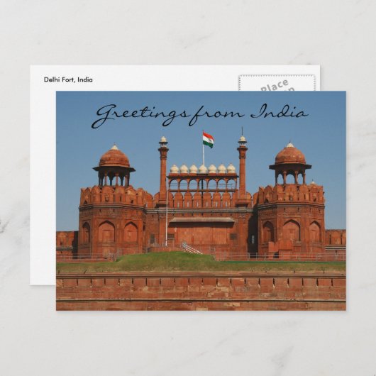 delhi fort briefkaart (Voorkant / Achterkant)