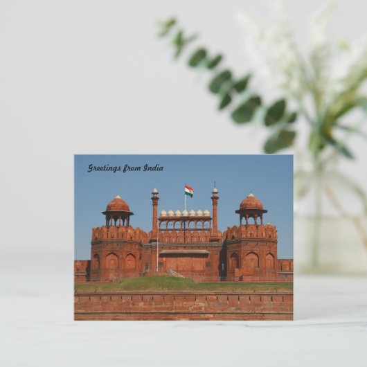 delhi fort briefkaart (Staand voorkant)