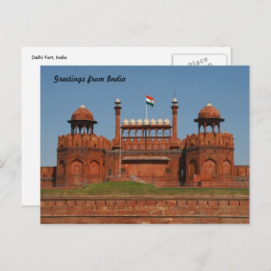 delhi fort briefkaart (Voorkant / Achterkant)