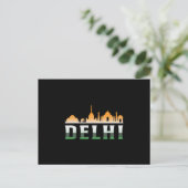 Delhi India City Cityscape Skyline Trip Funny Gift Briefkaart (Staand voorkant)